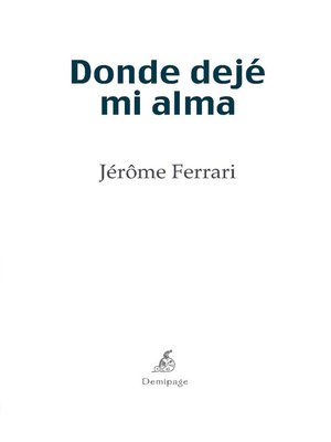 cover image of Donde dejé mi alma